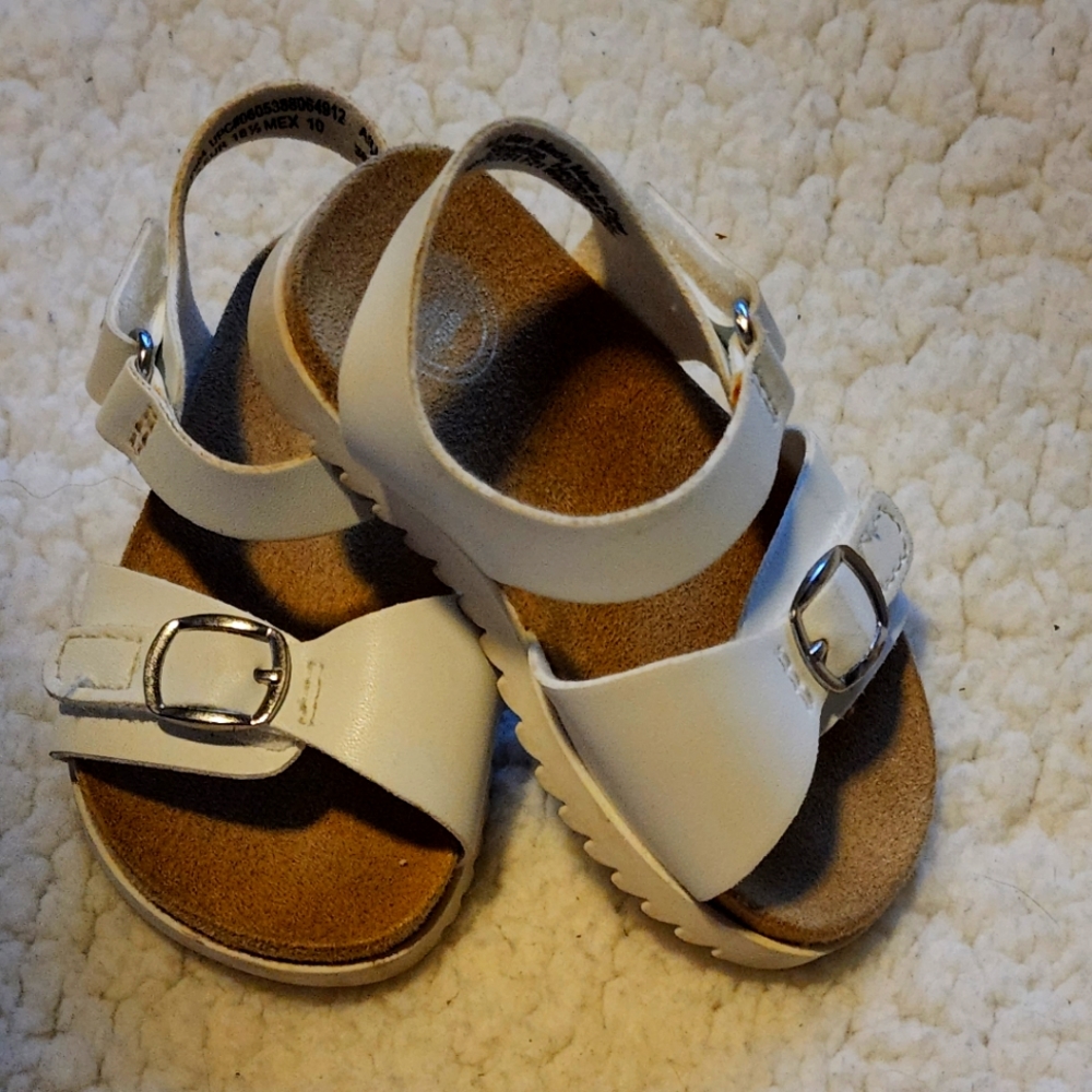 White Walmart Cork Baby Sandals